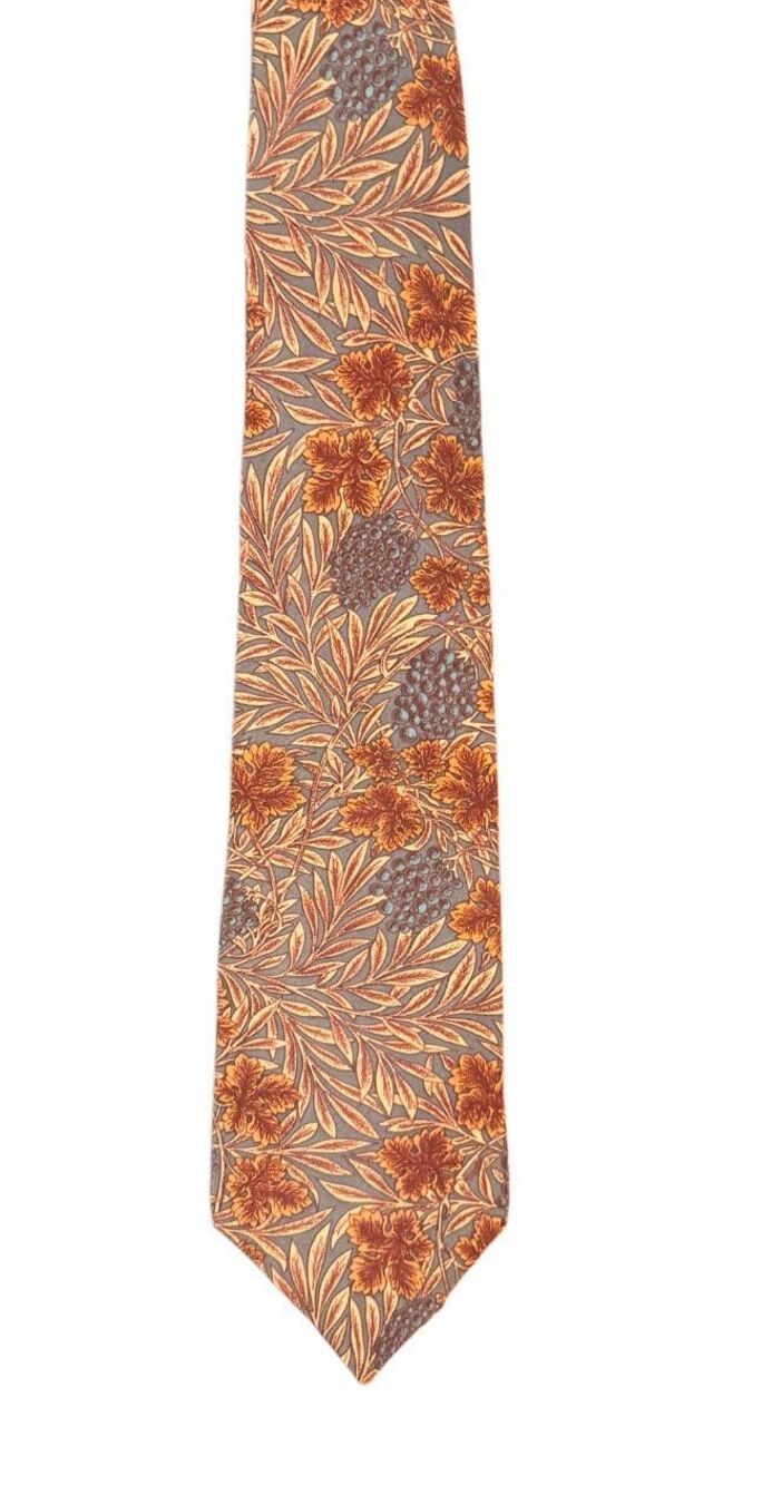 Aquasutum London 100% Silk Tie Vintage Orange/Gold/Brown Retro